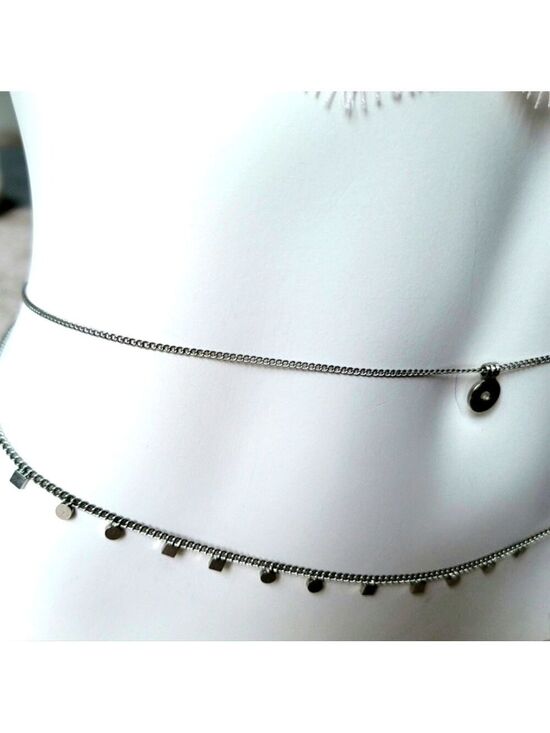 Jewelry - Fashion Aztec Design Double Chain Silver Pendant Necklace 30"